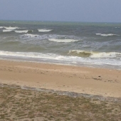 La mer à Ravenoville samedi, deux jours avant l'embarquement prévu La mer à Ravenoville samedi, deux jours avant l'embarquement prévu