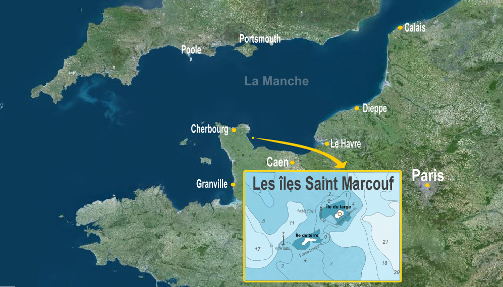 Situation of Saint-Marcouf Islands