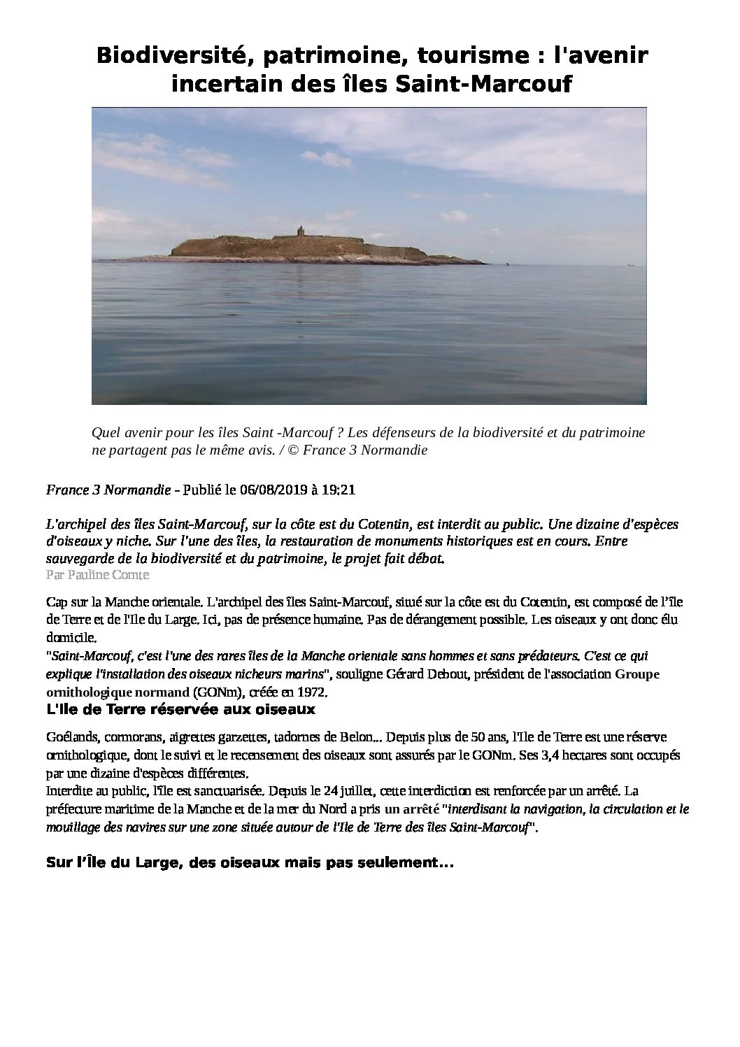 Les amis de l'île du large Saint-Marcouf