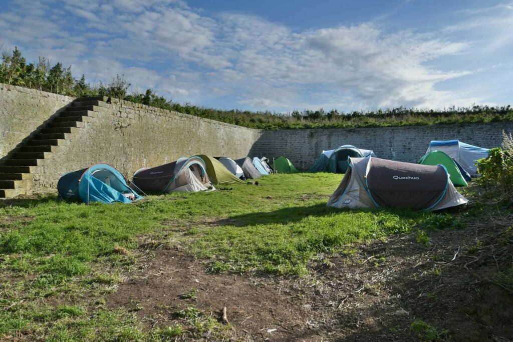 espace des tentes sur l'île du Large